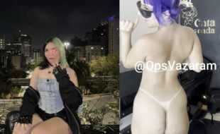 Belle Belinha nua empinando o rabão gostoso no Privacy