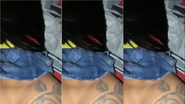 Maria Eduarda, famosa do TikTok, se exibindo em uma posição sensual e provocante