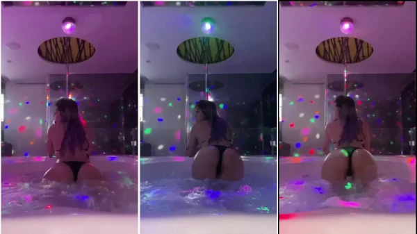 Mel Martins se jogando na dança dentro da banheira, com todo aquele jeitinho sedutor