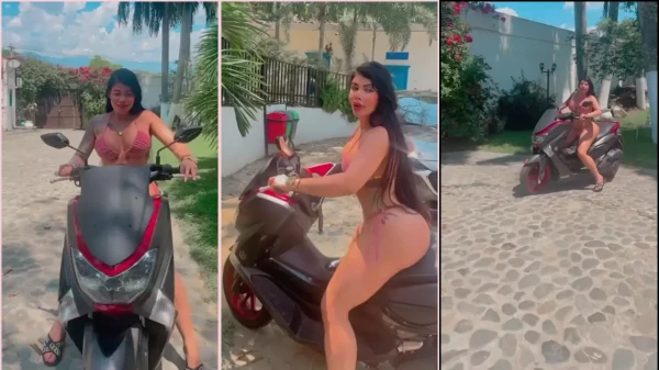 Lina Herrera acelerando de moto, tá um arraso!