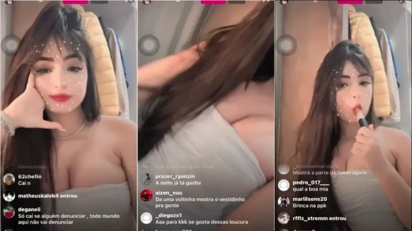 Menina sexy, com um corpo todo trabalhado, se exibindo na câmera