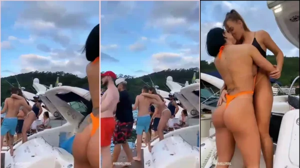 Olha a Maikelly toda ousada na lancha com as amigas!